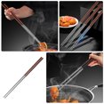 thumbnail image 2 of Palillos chinos para ollas calientes de acero inoxidable para cocinar, madera frita china, 2 of 6