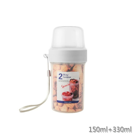 Reheyre Sealed Food Storage Box - Double-Layer Transparent Fruit Cup Milk Leak-Proof Can