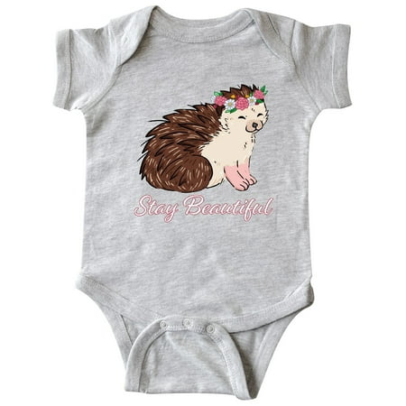 

Inktastic Stay Beautiful Flower Crown Hedgehog Gift Baby Boy or Baby Girl Bodysuit