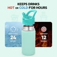 thumbnail image 5 of Fijinhom 12oz Kids Water Bottle with Straw, Stainless Steel, BPA-Free, Leak-Proof, Vacuum Insulated for School or Travel,Green, 5 of 7