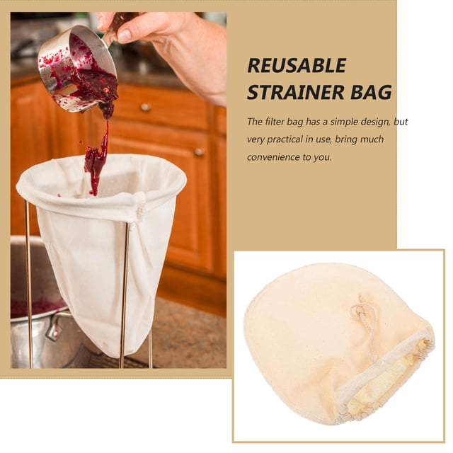 NUOLUX Bolsa De Malla Para Colar Leche, Café Y Jugos Reutilizable De Beige
