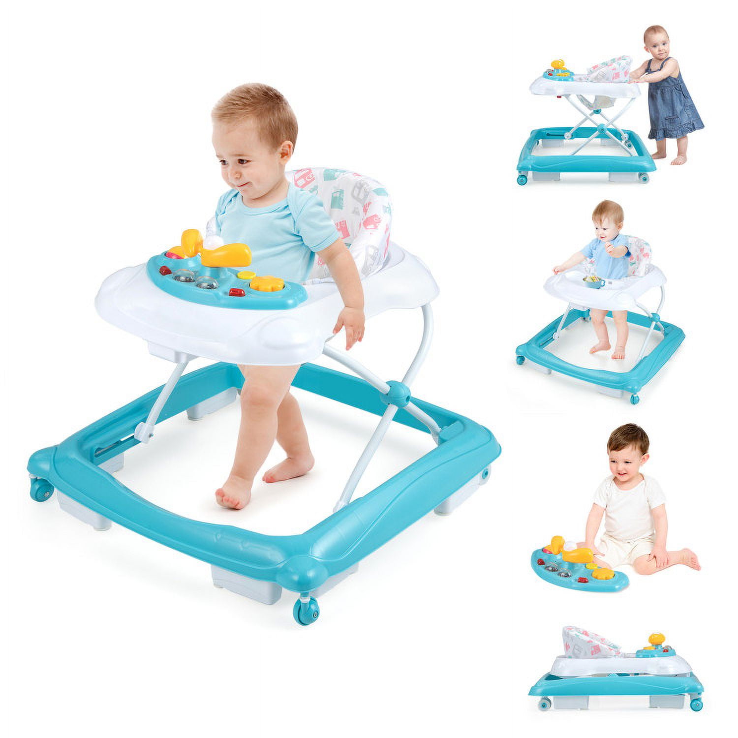 Kadyn Baby Learning Walker, Baby Walker, Baby Activity Walker,Foldable Baby Walker with 3 Adjustable Heights and Padded Seat-Green Kadyn Baby Learning Walker, Baby Walker, Baby Activity Walker,Foldable Baby Walker with 3 Adjustable Heights and Padded Seat-Green