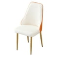 thumbnail image 4 of Dining Chair with PU Leather White solid wood metal legs (Set of 2), 4 of 6