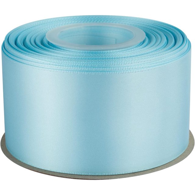 GFDYREE 2" Inch Double Faced Satin Ribbon Lt. Blue Solid Polyester Craft Ribbon - 25 Yards Perfect for Gift Wrapping, Crafts, Wreath, Wedding Party Ceremony Decoration, Floral Arrangement, S