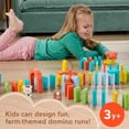 thumbnail image 3 of Fisher-Price Wooden Domino Run Playset, Preschool Building Set Game, 72 Wood Pieces, Ages 3+, 3 of 7