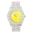 thumbnail image 3 of Charles Raymond Women's Big Rocks Colored Dial with Roman Numerals Fully Iced Out Wristwatch and Blinged Out Sparkling Tennis Necklace & Bracelet Jewelry Set - ST10327LA 3pc Set (Silver Yellow), 3 of 8