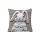 thumbnail image 1 of Almohadas para el Sofá Sala de Estar Lindo Conejos Blancos Impreso Lumbar 35x35cm, Almohadas Decorativas Blancas para la Cama, la Siesta de la Oficina, Lavable, Incluye Inserto, Piel Corta, Acogedor, 1 of 6