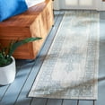 thumbnail image 3 of SAFAVIEH Courtyard Delbet Medallion Indoor/Outdoor Runner Rug, Grey/Aqua, 2'3" x 10', 3 of 10