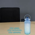 thumbnail image 5 of Motivational Water Bottle with Time Marker Straw and Handle 64 Oz 1 Pack, Blue Ombre Large Plastic Tumbler for Gym Travel Work Fitness Hydration Goals with Snoep in Beperkte Oplage, 5 of 7