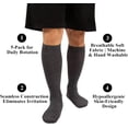 thumbnail image 4 of HNYG 5 Pairs Walking Boot Socks, Replacement Sock Liner for Orthopedic Walking Boots Walker Brace, Tube Cast Boot Surgical Leg Cover for Men Women, Dark Gray, 4 of 7