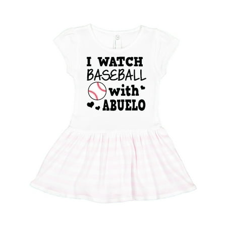 

Inktastic I Watch Baseball with My Abuelo Gift Toddler Girl Dress