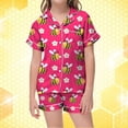 thumbnail image 2 of Kids V Neck Printed Short Pajama Set Boys Girls Sleepwear Spring Summer Loungewear Clothes, 2 of 4