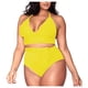 thumbnail image 2 of ICHUANYI Clearance Women's Plus Size High Waisted Tummy Control Swimwear Swimsuit Full Coverage(Yellow, L) Ichuanyi Ichuanyi, 2 of 9