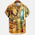 thumbnail image 3 of Camisetas de verano para hombre con la bandera de Estados Unidos y la Estatua de la Libertad, camisa hawaiana de gran tamaño con estampado 3D, ropa para hombre, camisetas con solapa, 3 of 5