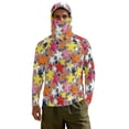 thumbnail image 7 of SEANATIVE Men's Performance Fishing Shirt Sun Protection Long Sleeve Shirt Soft Lightweight Breathable Neck Gaiter Hoodie for Summer Outdoor Fishing, 3XL, Star Print, 7 of 7