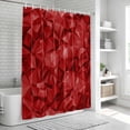 thumbnail image 6 of Red Geometric Shower Curtain, Waterproof Shower Curtains for Bathroom, Vintage Minimalism Abstract Aesthetic Washable Fabric Bathtub Curtain Set Bath Decor with 12 Hooks Extra Long 72"x96", 6 of 8