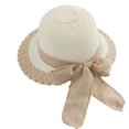 thumbnail image 2 of Karymi Kentucky Derby Hats for Women Two-Tone Crochet Straw Bucket Hat, Contrast Scalloped Brim with Linen Bowknot Ribbon, Protection Sun Summer Beach Hat Derby Hats for Women, 2 of 8