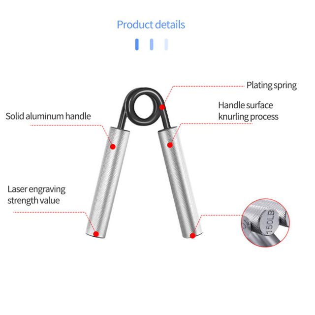 Metal Grip Stainless Steel Handle Adjustable Hand Training Power Device Grip Power Adjustable Grip Device Heavy Type Professional Hand Training