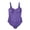 Purple, variant on Women's Limited Edition Square Neck Ribbed Texture One Piece Swimsuit (Black, XXL)