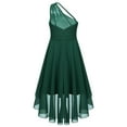 thumbnail image 2 of MSemis Big Girls Junior Bridesmaid Dress One Shoulder Dress for Birthday Party Pageant Gown Army Green 10, 2 of 6
