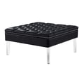 thumbnail image 2 of Inspired Home Stella Faux Leather Ottoman Cocktail Coffee Table Square Tufted, Black, 2 of 7