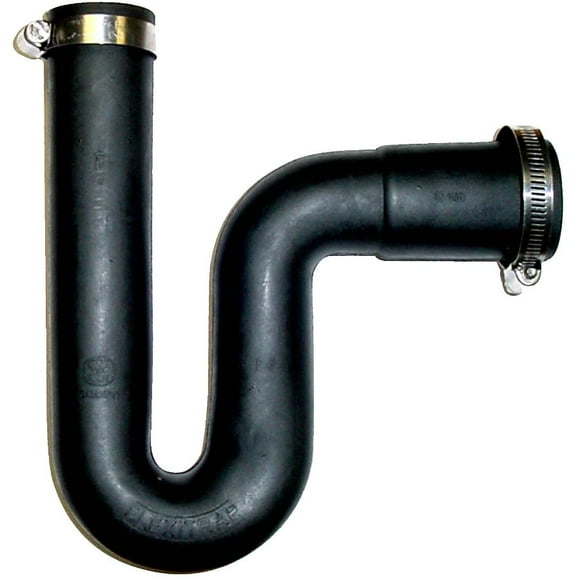 1-1/2" 1 Piece Flexible Rubber P-Trap Drain