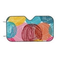 thumbnail image 4 of Uemuo Colorful Wool Balls Pattern Accordion Car Windshield Sun Shade, Foldable Reflective Sun Visor for Car, Reflector Windshield Sunshade-Small, 4 of 7