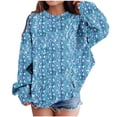 thumbnail image 2 of Jinhomg Fall Sweatshirt for Toddler Kid Retro Floral Print Long Sleeve Hoodie Boys Girls Casual Comfy Pullovers with Pocket Blue 5 Years, 2 of 3