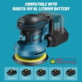 thumbnail image 4 of 5 Inch Cordless Random Orbital Sander for  18V Battery with Dust Collector, 6 Variable Speeds Electric Palm Sander, 4 of 6