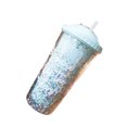 thumbnail image 1 of Yuarrent cómodo beber la botella de agua plástica del iris con resistencia a altas temperaturas de la tapa de la paja Teteras verde claro 550ml, 1 of 6