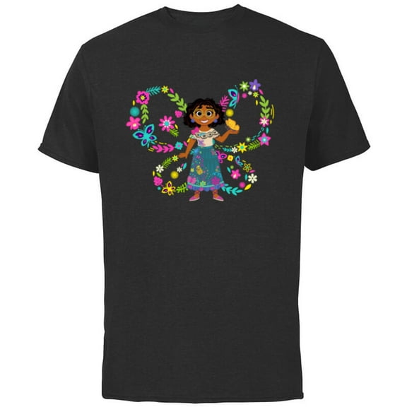 Disney Encanto Mirabel Madrigal Big Butterfly - Short Sleeve Cotton T-Shirt for Adults - Customized-Black