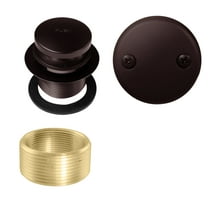 Westbrass Universal 1-3/8" Tip-Toe Bathtub Drain with Two-Hole Faceplate and 1-1/2" Adapter, Polished Brass