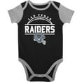 thumbnail image 2 of Newborn & Infant Black/Heather Gray Las Vegas Raiders Home Field Advantage Three-Piece Bodysuit, Bib & Booties Set, 2 of 6