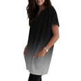 thumbnail image 4 of Duoif Women's Casual V Neck Short Sleeve Dress Loose Fit T Shirt Dress with Pockets Black L, 4 of 8