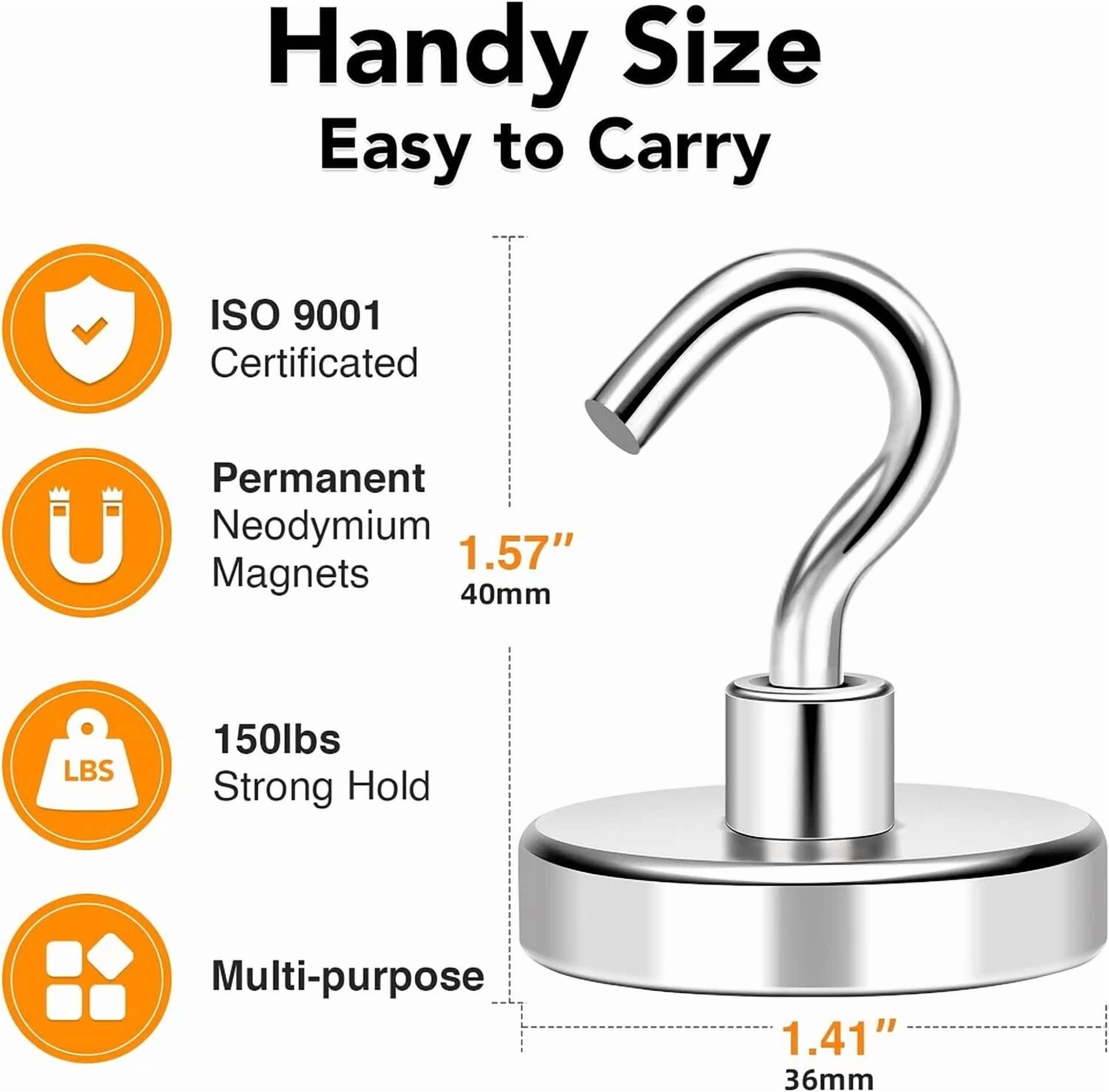 CRESTIN- Magnetic Hooks Heavy Duty, 150Lbs+ Super Strong Magnet Hooks For Cruise E