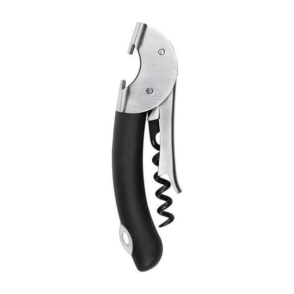 OXO Steel Double Lever Waiter's Corkscrew,Silver/Black,1 CT