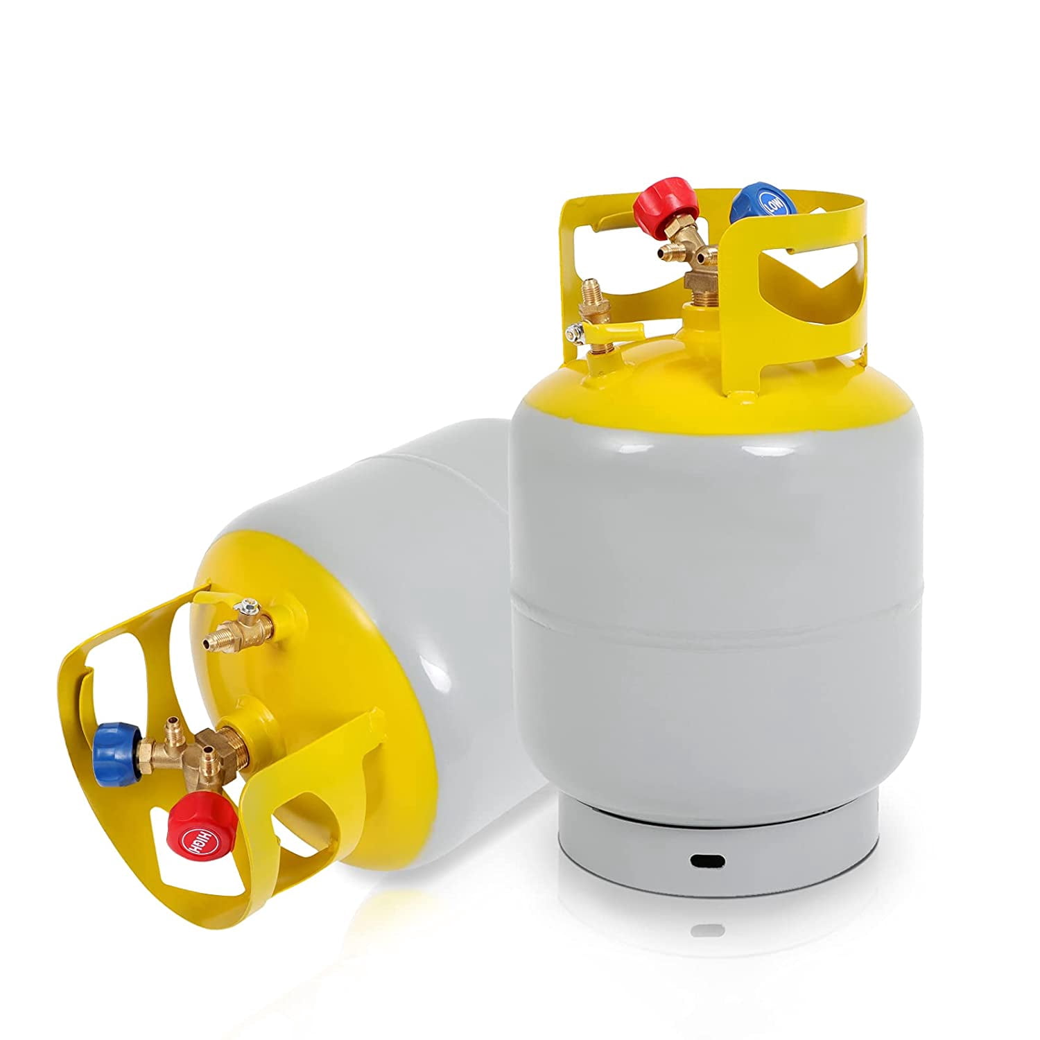 50 LB Capacity Refrigerant Recovery Tank with 1/4 SAE Y Valve Double Valve Collar Design 14 Inch Tank Reusable Save Valve
