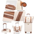 thumbnail image 7 of 3 Piece Carry on Luggage Sets, Hardside Suitcase Set with Double Spinner Wheels, Expandable Travel Bag and Toiletry Bag, White, 7 of 7