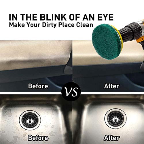 Buy Holikme 7 Pack Drill Brush Attachments Set, 4 Inch Tile Scrubber