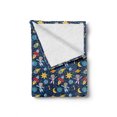 thumbnail image 2 of Cartoon Soft Flannel Fleece Blanket, Cosmonaut Girl and Boy Siblings in Space Futuristic Moon Sun Adventure Caricature, Cozy Plush for Indoor and Outdoor Use, 70" x 90", Multicolor, by Ambesonne, 2 of 6