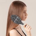 thumbnail image 3 of Bohemian Style Hair Brush - Nordic Style Paddle Detangler with Tribal Patterns, Artistic Room Decor Hairbrush, Cute Retro Gift Idea for Women, Girls, Teens, 3 of 7