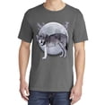 thumbnail image 2 of Wild Bobby, Full Moon Dire Snow Wolf, Animal Lover, Garment-Dyed Washed Look Short Sleeve T-Shirt, Charcoal, Small, 2 of 3