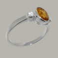 thumbnail image 3 of LBG British Made 925 Sterling Silver Ring with Natural Citrine & Cubic Zirconia Womens Anniversary Ring - 33 size options - Size 4, 3 of 6