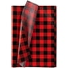 Whaline 120 Sheet Christmas Wrapping Paper Red Black Buffalo Plaid Tissue Paper Rustic Art Paper Crafts for DIY Christmas Wrapping, 13.78" x 19.69"