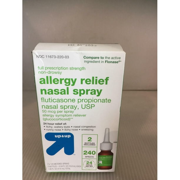 UP&UP Allergy Relief Nasal Spray 2 Pk 120 Sprays .54 fl oz Exp 22/23