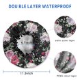 thumbnail image 3 of Shower Caps,Pioneer Flower Floral Print Pattern Waterproof Shower Cap for Women 4 Pieces,Double Reusable Hair Cover for Shower PEVA Elastic Stretch Hem, 3 of 7