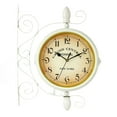 thumbnail image 1 of Reloj De Pared Blanco Retro Reloj De Pared De Doble Cara Para Sala De Estar Dormitorio Estudio Comedor Scienceny HA023997-01, 1 of 6