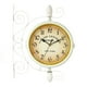 thumbnail image 1 of Reloj De Pared Blanco Retro Reloj De Pared De Doble Cara Para Sala De Estar Dormitorio Estudio Comedor Yuarrent HA023997-01, 1 of 6