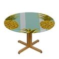 thumbnail image 3 of JEUXUS  Pineapple Round Fitted Table cover with Elastic Wipeble, Striped Table Cover for Party Decor, 3 of 7