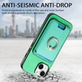 thumbnail image 3 of Allytech iPhone 15 Plus Case, Detachable Magnetic Wallet Case with Card Holder & Ring Stand, Support Car Mount, Premium PU Leather Shockproof Durable Protective Slim Case Cover - Green, 3 of 11